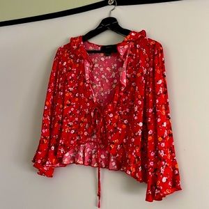 Forever 21 Floral Tie Up Top